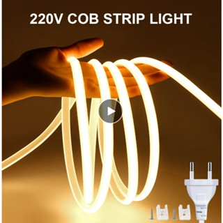 220V COB LED Strip Light กันน้ำ288LED/M Super Bright Linear Lighting CRI 90 Led 1M