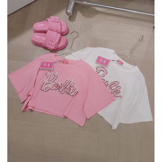 New Barbie crop top เสื้อครอปล่าสุดน่ารักมากๆ ผ้าเกรดดีพรีเมี่ยม เด้งยืดหยุ่นใส่สบาย ดีเทล