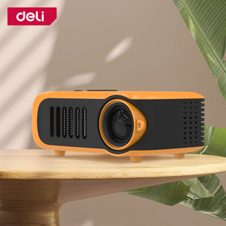 Deli โปรเจคเตอร์ เครื่องฉายหนัง โปรเจคเตอร์มินิ ความคมชัดระดับ Full HD 1080P Projector