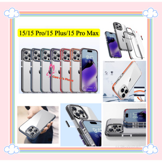 iPhone 15/15 Pro/15 Plus/15 Pro Max เคสโทรศัพท์มือถือ PC TPU ใส กันกระแทก ป้องกันกล้อง