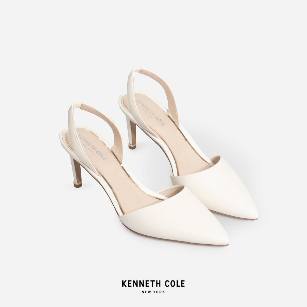 KENNETH COLE รองเท้าส้นสูงผู้หญิง รุ่น RILEY 70 SLING WHITE สีขาว ( HEL – KCKL23RSL03-100 )