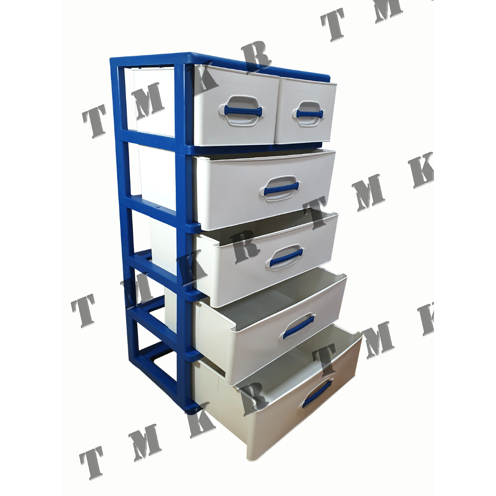 ตู้ลิ้นชักพลาสติก กล่องลิ้นชัก 5 ชั้นหน้ากว้าง (Plastic drawer) - รูปที่ 2