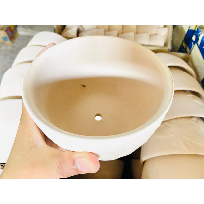 กระถางดินเผา กระถางต้นไม้ ทรงเตี้ย ลายดอกลีลาวดี กว้าง 5 นิ้ว - รูปที่ 2