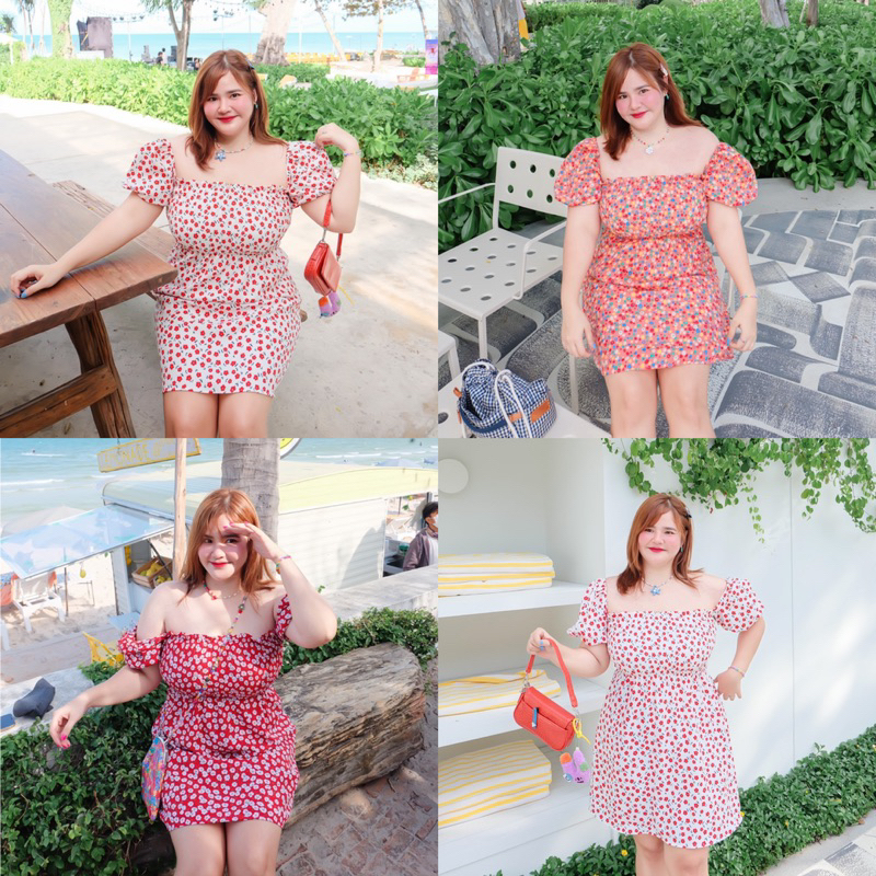 กดผ่าน shopee video เหลือ 350.-Sunflower dress เดรสสาวอวบ