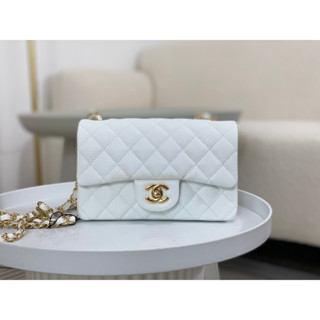 Chanel classic carvier GHW original White