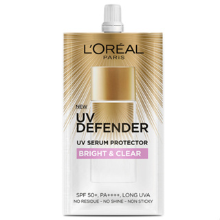 ( 1ซอง) ลอรีอัล ไบร์ท แอน เคลียร์Loreal UV Defender Uv Serum Protector 5.5ml ครีมกันแดด ลอรีอัล เซรั่มกันแดด ครีมซอง