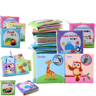 หนังสือผ้า สำหรับเด็ก เสริมพัฒนาการเด็ก ของเล่นหนังสือผ้าพร้อมคำศัพท์ หนังสือรูปภาพ หนังสือผ้าการเรียนรู้การศึกษา