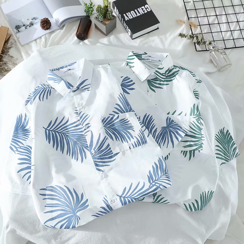 เสื้อฮาวาย ชาย หญิง เสื้อเชิ้ตแขนสั้น สไตล์เกาหลี เชิ้ตสงกรานต์ส่งไว