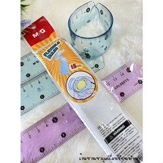 ไม้บรรทัดเยลลี่ .ขนาด 15 ซม. ไม้บรรทัดงอได้ ไม้บรรทัด Twist Maped บิดงอได้ Flexible Ruler (คละสี)