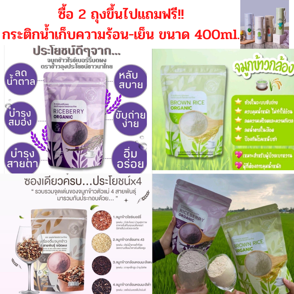 ผงจมูกข้าว ผงจมูกข้าวไรซ์เบอร์รี่ ผงจมูกข้าวกล้อง จมูกข้าว4สายพันธุ์