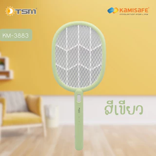 ไม้ตียุง ตะข่าย 3 ชั้น ไม้ช็อตยุง สีพาสเทล พร้อมสายชาร์จAC ตียุง รุ่น KM-3883