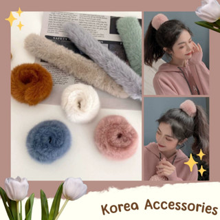 Korean🧧  ที่มัดผมแฟชั่นสไตล์ ทีมัดผมดังโงะ ขนปุย 6 สี