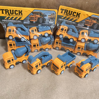 Truck 4 in 1 ชุดรถบรรทุก 4 คัน ของเล่นรถก่อสร้าง รถมีลาน ลากถอย ปล่อยวิ่ง