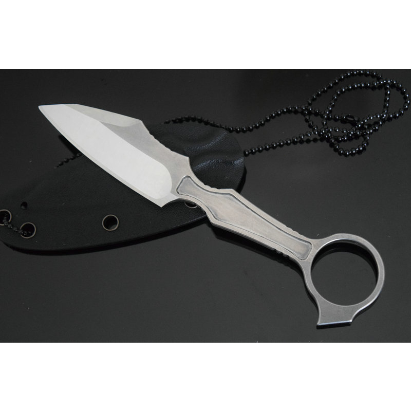 Bk คอมีด Rescue Survival Camping การล่าสัตว์ EDC เครื่องมือ Kydex Sheath,เหล็กทั้งหมด D2,60Hrc,Drops