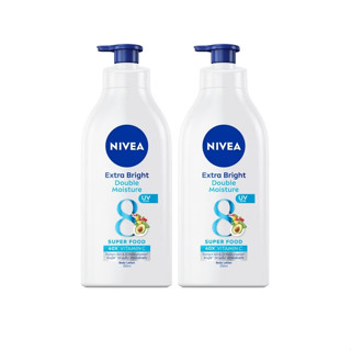 NIVEA Extra Bright Double Moisture Body Lotion นีเวีย เอ็กซ์ตร้า ไบรท์ ดับเบิ้ล มอยส์เจอร์ โลชั่นบำรุงผิว 550ml. (2ขวด)