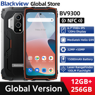 BLACKVIEW BV9300 12GB 256GB Helio G99 Smartphone 120Hz 2.3K Display 15080mAh Mobile Phone 50MP NFC Laser Measure