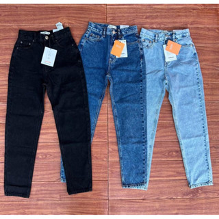 กางเกงยีนส์ Pull&amp;bear Basic mom jeans 👖 เอวสูงซิปหน้า ผ้าไม่ยืด กางเกงตัวนี้ใส่แล้วปิดพุง กระชับก้นได้ดีเยี่ยม