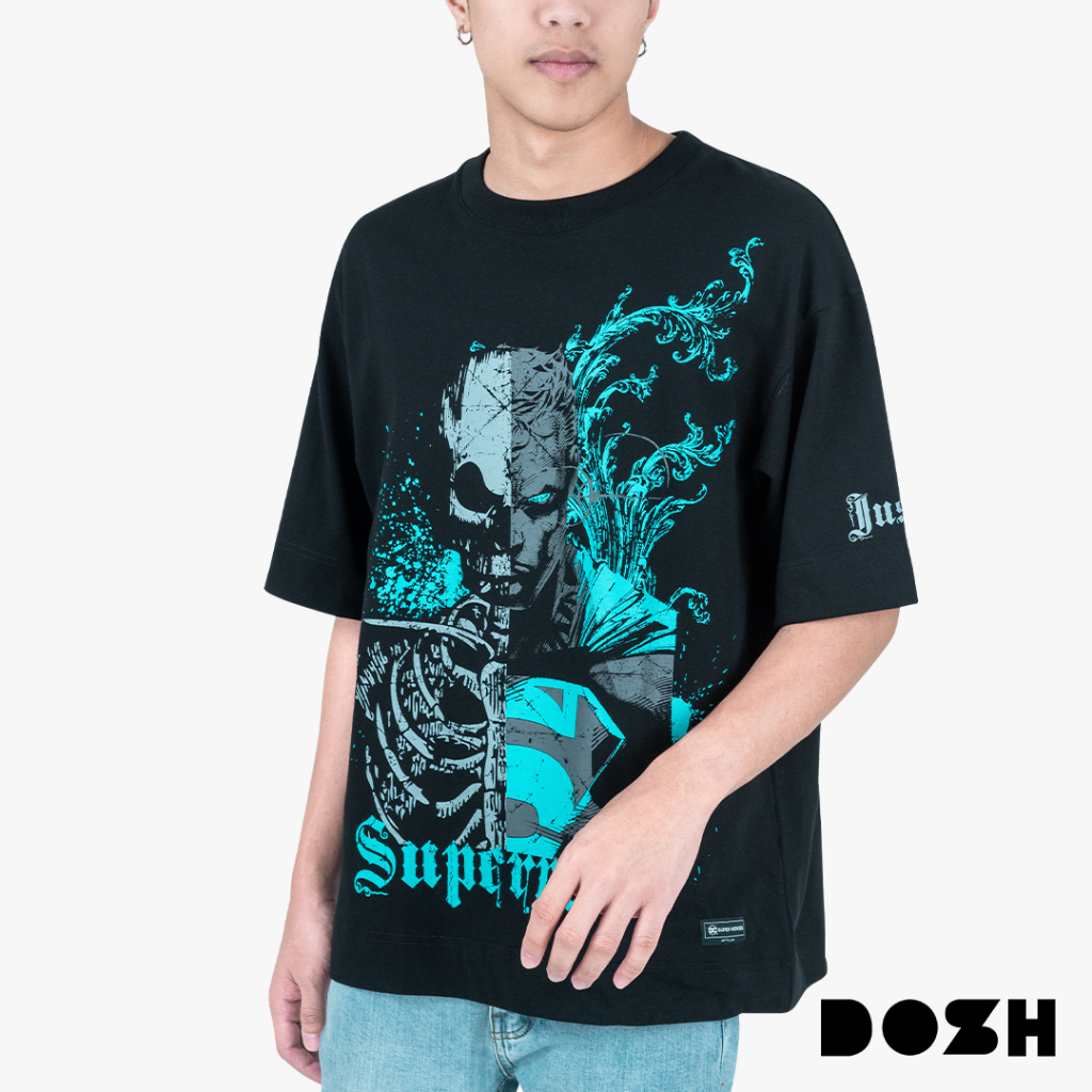 DOSH MEN'S OVERSIZED T-SHIRTS SUPERMAN เสื้อยืดโอเวอร์ไซส์ DSMT5207-BL