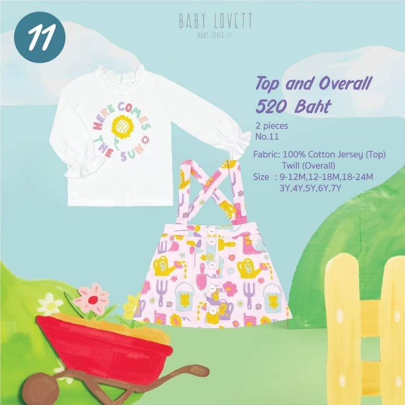 New! Babylovett Hay Day Top and Overall 18-24m สินค้าใหม่
