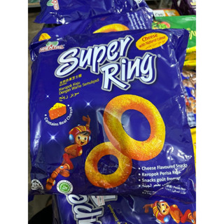 ซุปเปอร์ริงชีส Super Ring cheese ห่อใหญ่ บรรจุ 8 ห่อเล็ก (8x14g)  รสอร่อย หอมชีส มีฮาลาล สินค้านำเข้าจากมาเลเซีย