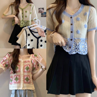 เสื้อถักไหมพรมงานกระดุม