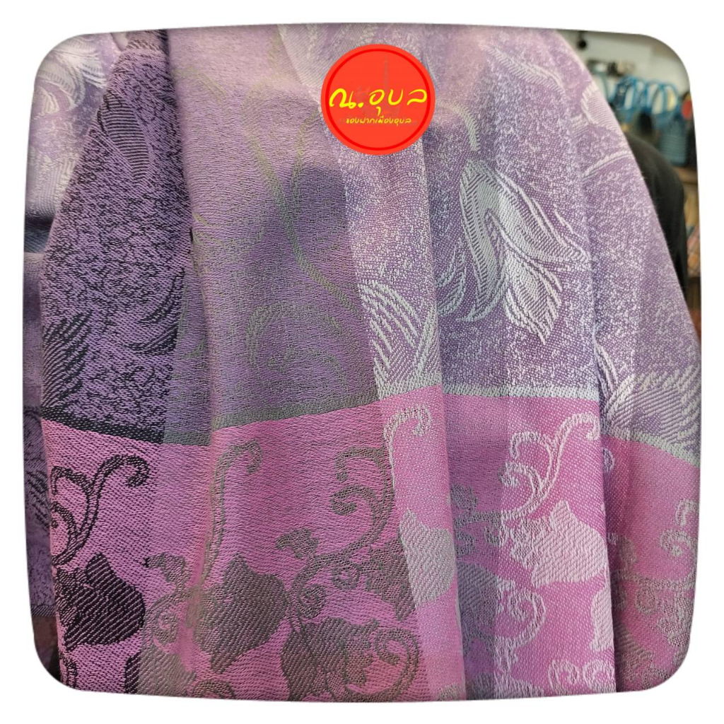 ผ้าพันคอ  Pashmina ผ้าแคชเมียร์ ดอกทิวลิปไล่สี ชายผ้าไล่สี  สินค้าไม่ได้แพคใส่กล่อง แพคเกจถุงแก้วใสธรรมดา