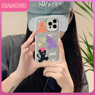 💲คูปองเคลม💲เคสไอโ case for iphone 11 12 สัตว์เล็ก 3 ตัว เคส 14 13 12 11 pro max ชุบ ปกป้องอย่างเต็มที่และทนทาน