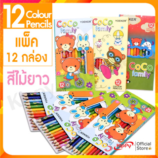 (แพ็ค 12 กล่อง) KIPPY ดินสอสี สีไม้ยาว บรรจุ 12 แท่ง พร้อมส่ง