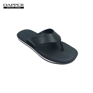 DAPPER รองเท้าแตะ Light Weight Thong Faux-Leather Sandals สีดำ/เทา (HSKA1/1300ST)