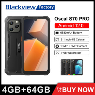 Blackview OSCAL S70 Pro Rugged Smartphone 6.1 inch 4G Celular Android 12 IP68 Waterproof Mobile Phone 4GB+64GB 6580mah