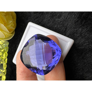 แทนซาไนท์ (Tanzanite) พลอย LAB MADE 100%. ราคาดีมาก! ราคาเป็นเม็ด.Tanzanite 25x25mm 50 กะรัต CARATS DROP SHAPE