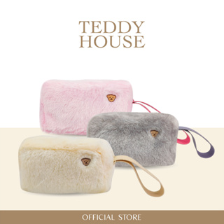 ราคาTeddy House : Fluffy Travel  กระเป๋าถือคล้องมือ​ ใส่ของจุกจิก เก็บเครื่องสำอางค์  ทำจากผ้าขนนิ่ม