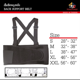 เข็มขัด พยุงหลัง มีไซส์ เอว 28นิ้ว - 60นิ้ว BACK SUPPORT BELT สายรัด แก้ปวหลัง ดามหลัง เข็มขัดพยุงหลัง ปวดหลัง SUPPORTER