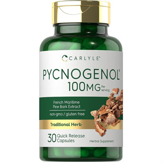 Carlyle Pycnogenol 100 mg  30 Capsules exp.05/2026 ต้านอนุมูลอิสระ พิโนจีนอล