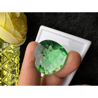 มรกต เอมเมอรัล Green Emerald very fine lab MADE 25X25 มม mm..50 กะรัต 1เม็ด carats รูปร่างกลม (พลอยสั่งเคราะเนื้อแข็ง)