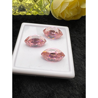 เพชรรัสเซีย CUBIC ZIRCONIA DIAMOND PINK MARQUISE พลอย สังเคราะห์ 2 เม็ด MM