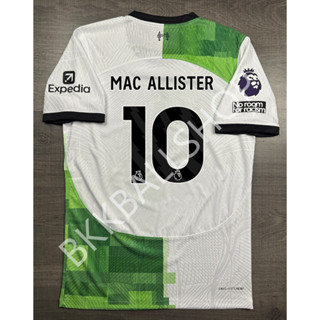 [Player] - เสื้อฟุตบอล ลิเวอร์พูล Away เยือน 2023/24 เกรดนักเตะ อาร์ม EPL เบอร์ชื่อ 10 MAC ALLISTER