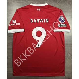 เสื้อฟุตบอล ลิเวอร์พูล Home เหย้า 2023/24 9 DARWIN และอาร์มพรีเมียร์ลีค No Room