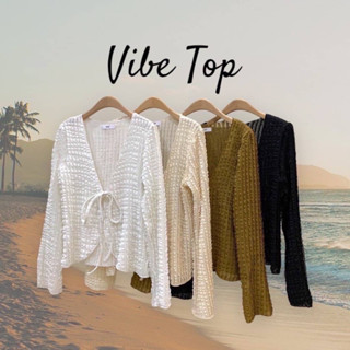 Vibe top แขนยาวผูกหน้า รุ่นผ้าลูกไม้   เสื้อผูกอกใส่แล้วหุ่นดี สายฝอ y2k😆 เผยช่วงบนอก ใส่มาคือที่สุด!