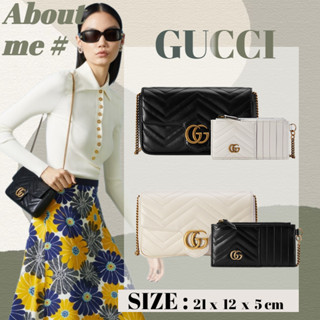 👜 กุชชี่ GUCCI GG Marmont series กระเป๋าถือขนาดเล็ก (พร้อมที่ใส่การ์ด) กระเป๋าโซ่ผู้หญิงใหม่