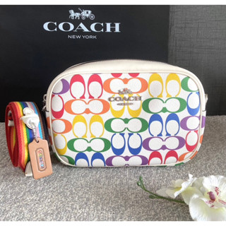 💚แท้💯 พร้อมส่ง💚 Coach CA175 Jamie Camera Bag In Rainbow Signature