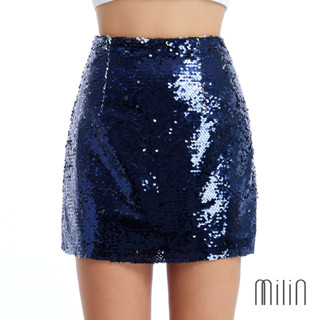 [MILIN] Bianca High waist A Line two-tone sequins skirt กระโปรงเอวสูงผ้าเลื่อมสองสีทรงเอ / MLN