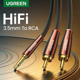 UGREEN รุ่น 80847 สายสัญญาณเสียง AUX 3.5mm M to 2RCA 2M (ทองแดง, ไนลอน)