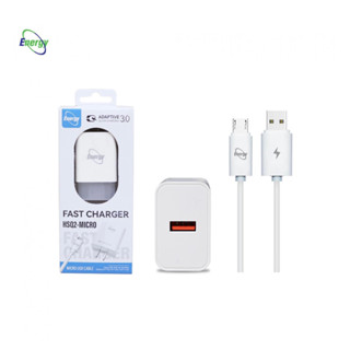 Energy อแดปเตอร์ &amp; สายชาร์จ HSQ2 หนึ่งชุดมีหัวพร้อมสาย Adaptive Quick Charge 3.0 Fast charger Micro Type c สายชาร์จ