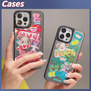 คูปองเคลม🎀เคสไอโ case for iphone 11 12 ลูกสุนัขการ์ตูนสีชมพูสีเขียว เคส 14 13 12 11 pro max เคสโทรศัพท์ที่ทนทาน