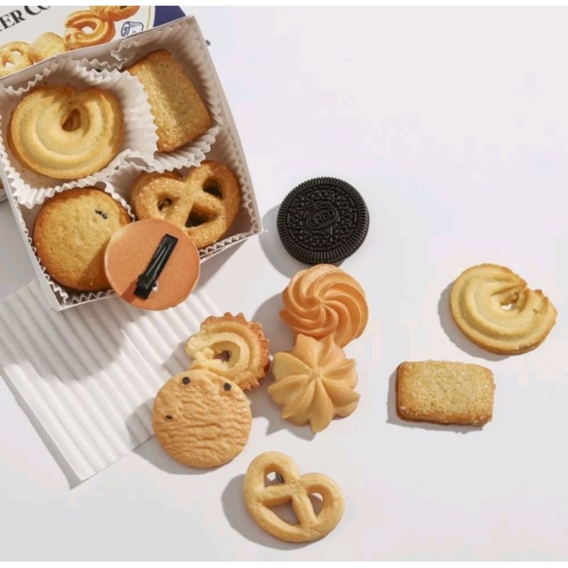 PigRabbitShop ร้านไทย กิ้ฟติดผมคุกกี้ กิ๊บ เรซิ่น บิสกิตจำลอง น่ารัก น่ากิน cookies hair clip 1 ชิ้น โบติดผม