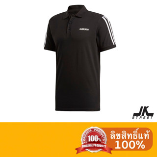 [ดูโค้ดที่หน้าร้าน] adidas เสื้อยืดโปโล Polo 3-Stripes Shirt สีดำ Black EJ0927 ลิขสิทธิ์แท้ ป้ายช็อปไทย เสื้อ