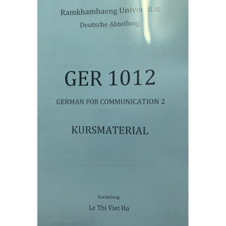 เอกสารประกอบการเรียน GER1012 German for communication 2