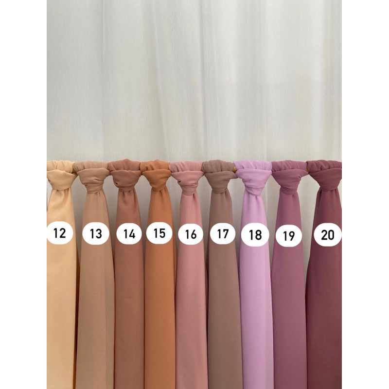 Chiffon hijab | ผ้าพันสีพื้น 46สี 💗🤍💜💛🧡💙✨