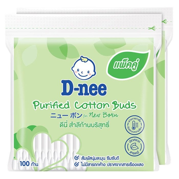 D-nee ดีนี่ สำลีก้านบริสุทธิ์ 100 ก้าน(1แถม1) (8851989060071)
